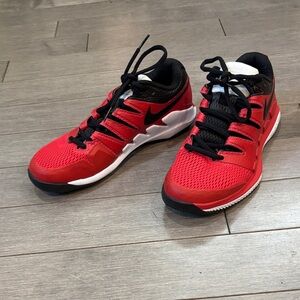 Nike Red and Black Air Zoom Vapor X Tennis Shoes